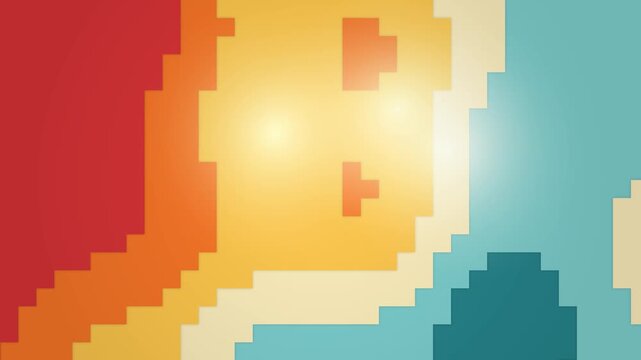 Colourful groovy. Abstract colorful pixelated wave background in retro warm tones