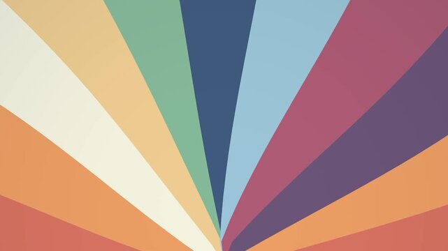 Colourful groovy. Colorful retro sunburst background with radial stripes and vintage palette