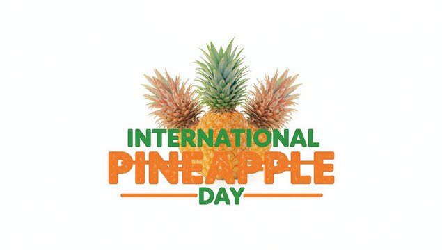 International pineapple day celebration banner with tropical fruit illustration summer vibe pineapple tropical
