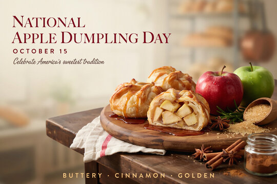 National Apple Dumpling Day, apple dumplings, cinnamon, buttery pastry