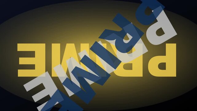 Dynamic prime kinetic typography motion animation 4k background, with rotating text