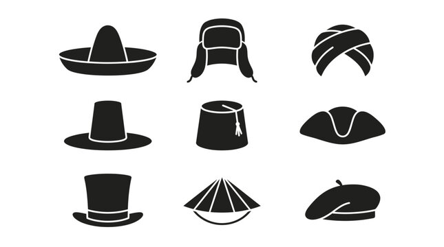 Collection of Various Hats for Men.