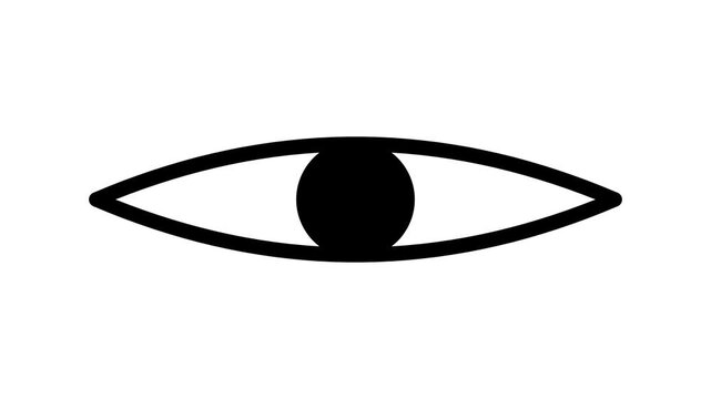 Minimalist eye animation blinking on white background