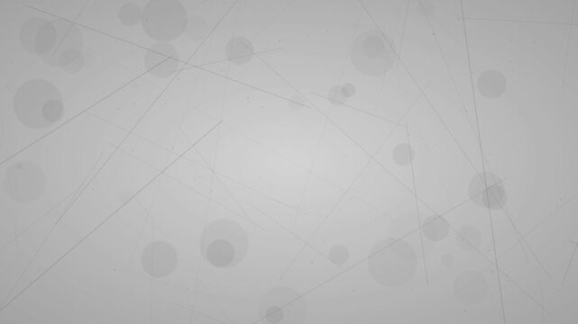 Abstract minimalist gray background with floating particles and lines