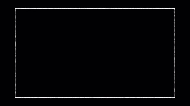 Scribbled White Rectangular Border Animation Loop for Minimalist Social Media Video Content Overlay 4k video