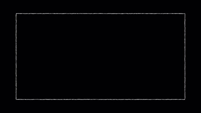 Hand Drawn Rectangular Border Animation Scribble Style Frame for Creative Video Overlays Artistic Title Graphic Loop 4k video