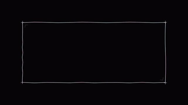 Rough Sketch Rectangular Border Motion Graphic for Organic Video Framing 4k video