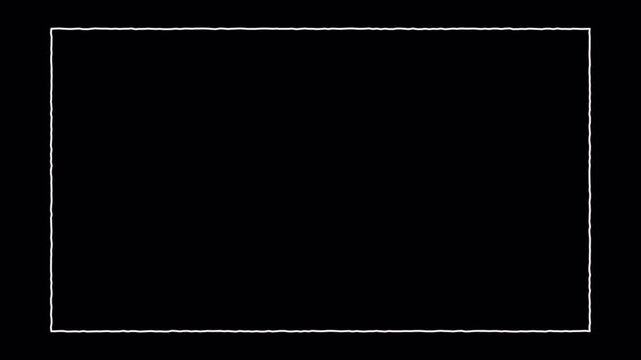 Scribbled White Rectangular Border Animation Loop for Minimalist Social Media Video Content Overlay 4k video