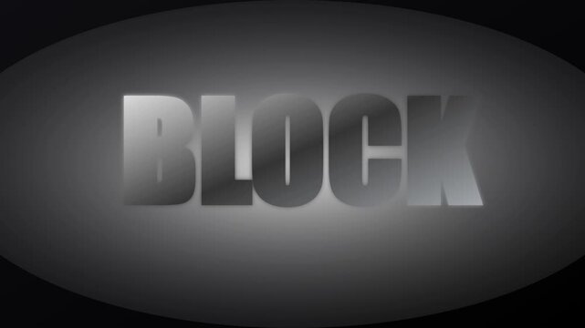Metallic block text animation on dark gradient 4k background, for modern motion, and digital projects typography