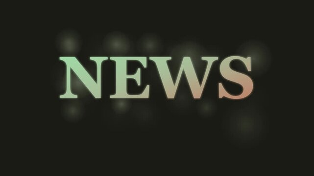 News broadcast title card with glowing bokeh animation 4k background, for media and, journalism headline