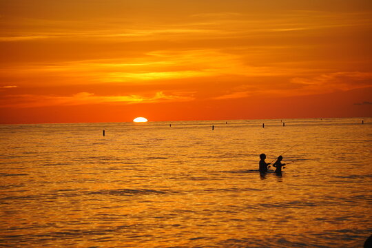 St Petersburg, Florida, USA: 07 03 2026: The landscape of saint Petersburg Madeira Beach in Florida at sun set