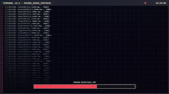 Secure Data Deletion Protocol Terminal Interface Screen