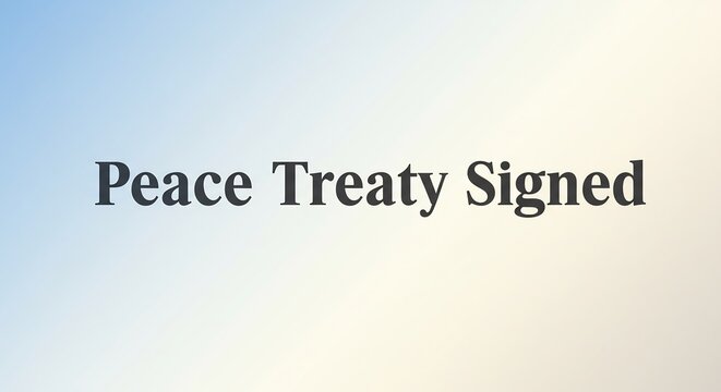 柔らかな背景に明確に表示された平和条約締結の文字希望を告げるメッセージ. AI Generated