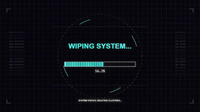 Futuristic HUD Wiping System Progress Bar Interface