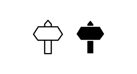 Directional arrow signpost graphic icon set with direction, navigation © Al Rafi