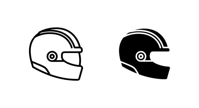 Professional sports helmet headgear icon set with headgear, protection