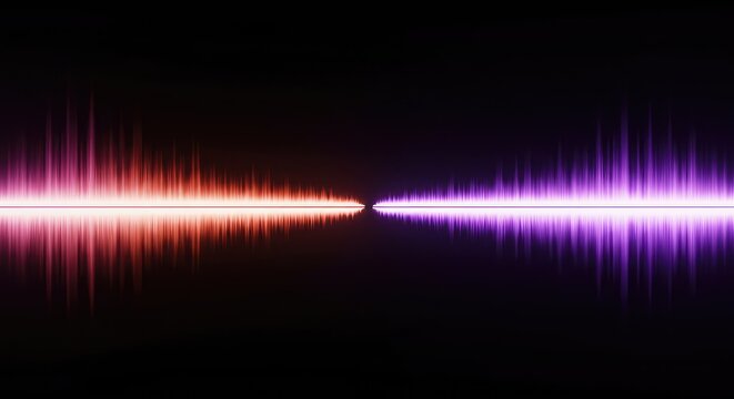 Abstract digital graphic illustrating a vast gap in a continuous spectrum, symbolizing data loss, missing signals, or communication failure, radio, interruption, bandwidth