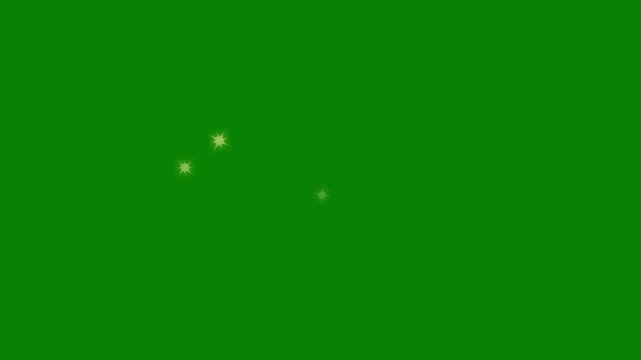 Luxury golden glitter sparkles star blink burst effect, astrology, fairy doodle blink stars, and a shimmering starlight, explosion, fairy dust wand glitter stars blast effect on green background.4k