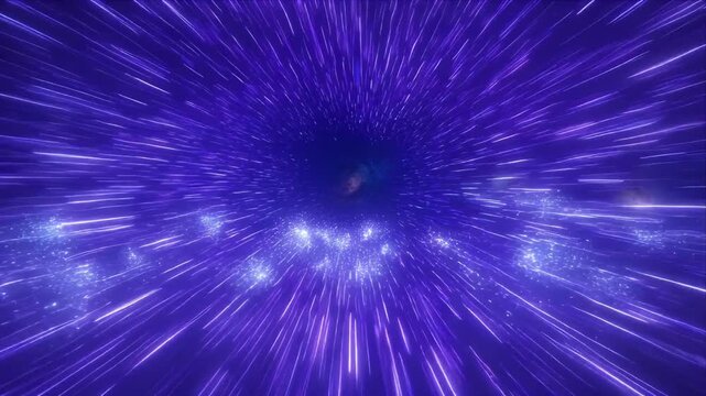 Cosmic tunnel purple light star field space vortex abstract background motion blur warp speed galaxy deep space futuristic tunnel energy beam cosmic travel interstellar star trail universe nebula