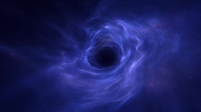Cosmic tunnel deep space black hole galaxy nebula vortex astronomy star night spiral with swirling blue vortex around dark black hole and distant galaxy glow space tunnel dark matter cosmic hole deep