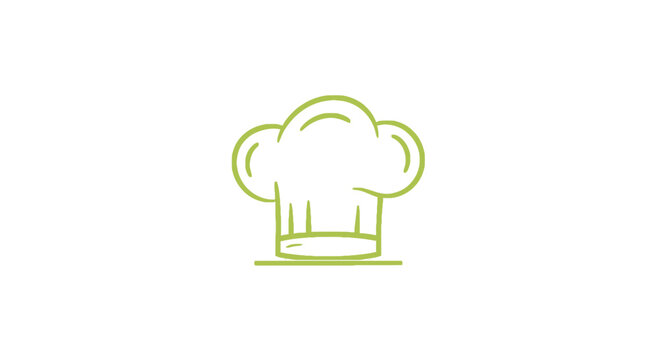 Simple Line Drawing of Chef Hat.