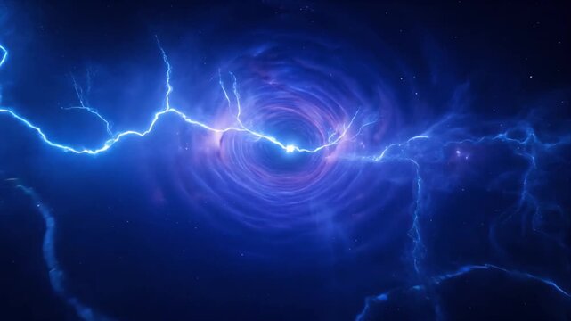 Blue tunnel vortex electric lightning energy sci fi space portal swirl futuristic tunnel energy lightning space vortex abstract background dark galaxy mysterious glowing vortex cosmic storm texture