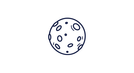 Simple Line Drawing of a Moon. © Abori