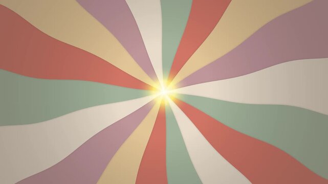 Sunburst retro. Retro sunburst background with colorful wavy rays and central light