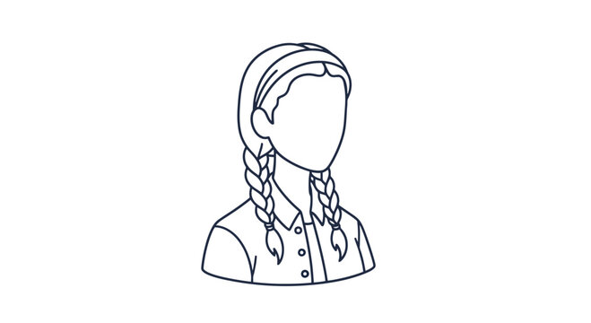 Illustration of a faceless woman with braids.