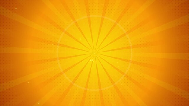 Sunburst retro.Yellow and orange sunburst background with retro halftone pattern