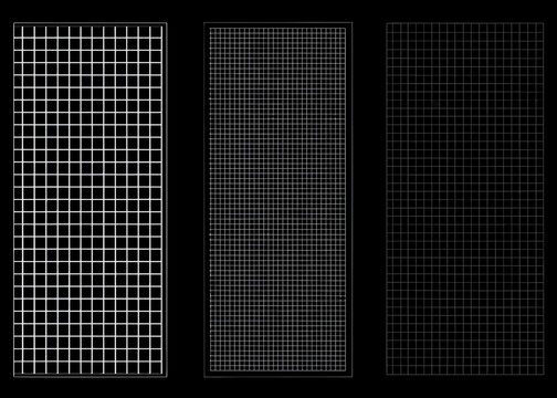 Rectangular Grids With White Lines On Black Background