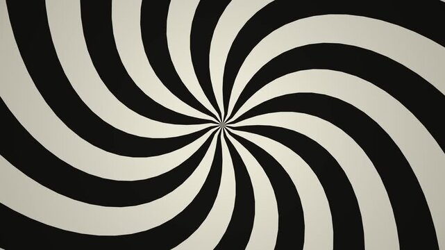 Swirling radial pattern. Black and white hypnotic swirling spiral radial pattern