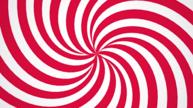 Swirling radial pattern. Red and white abstract spiral hypnotic rotating radial background