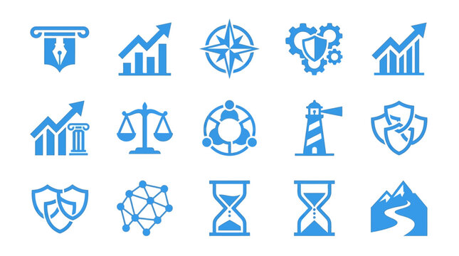 Business icons and symbols.