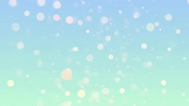 Abstract green bokeh background with soft blue light glow, circle pattern, pastel sky gradient and dreamy airy texture for calm SEO friendly design