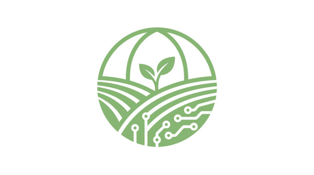 Sustainable agriculture and technology logo.