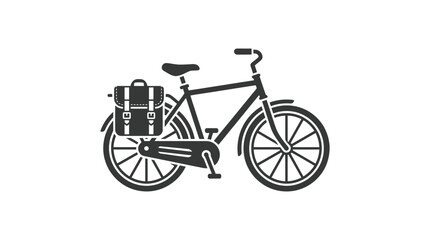 Fototapeta premium Black bicycle with basket attached.