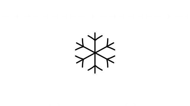 Minimalist outline animation of a beautiful detailed geometric crystal winter snowflake drawing on and fading out. Features a clean pop up style in 3 color setups.