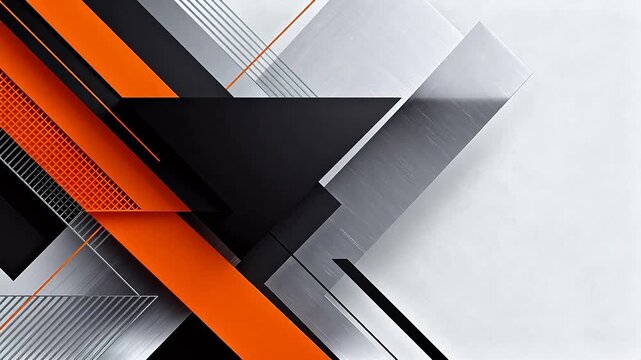 Abstract geometric design with orange and black