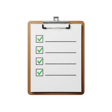 Clipboard with checked list boxes flat design
