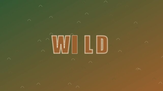 Wild text animation on gradient 4k background, with floating geometric, patterns for modern, projects typography