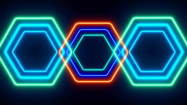 Neon hexagon light patterns