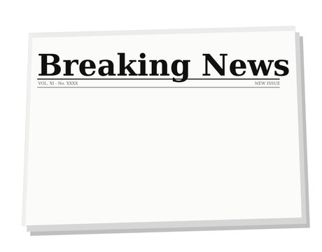 Breaking news title on newspaper vector svg