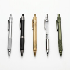 Fototapeta premium Assorted Office Pens Rollerball Gel Ink Stationery
