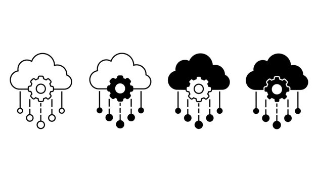Imagine prompt cloud computing technology icons gear network