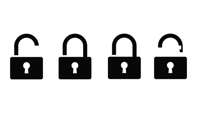 Imagine prompt set of open and closed padlock icons