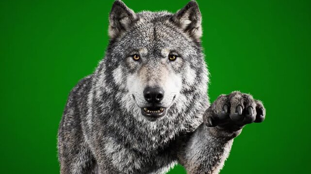 Majestic wolf in motion showcasing its powerful stride with video captures wolf dynamic motion
