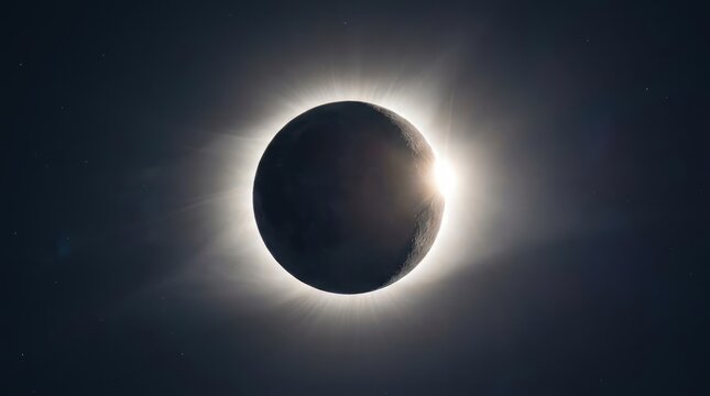 Total solar eclipse showing the diamond ring effect.