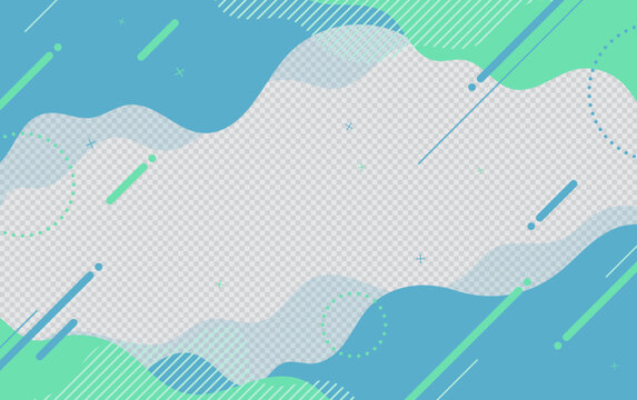Abstract Teal and Green Organic Fluid Shapes Background with Copy Space Frame
