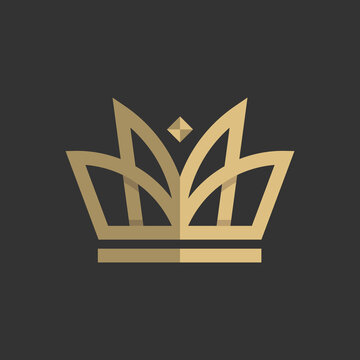 King crown gold logo design luxury brand, Crown icon in trendy flat style isolated on white background vector illustration